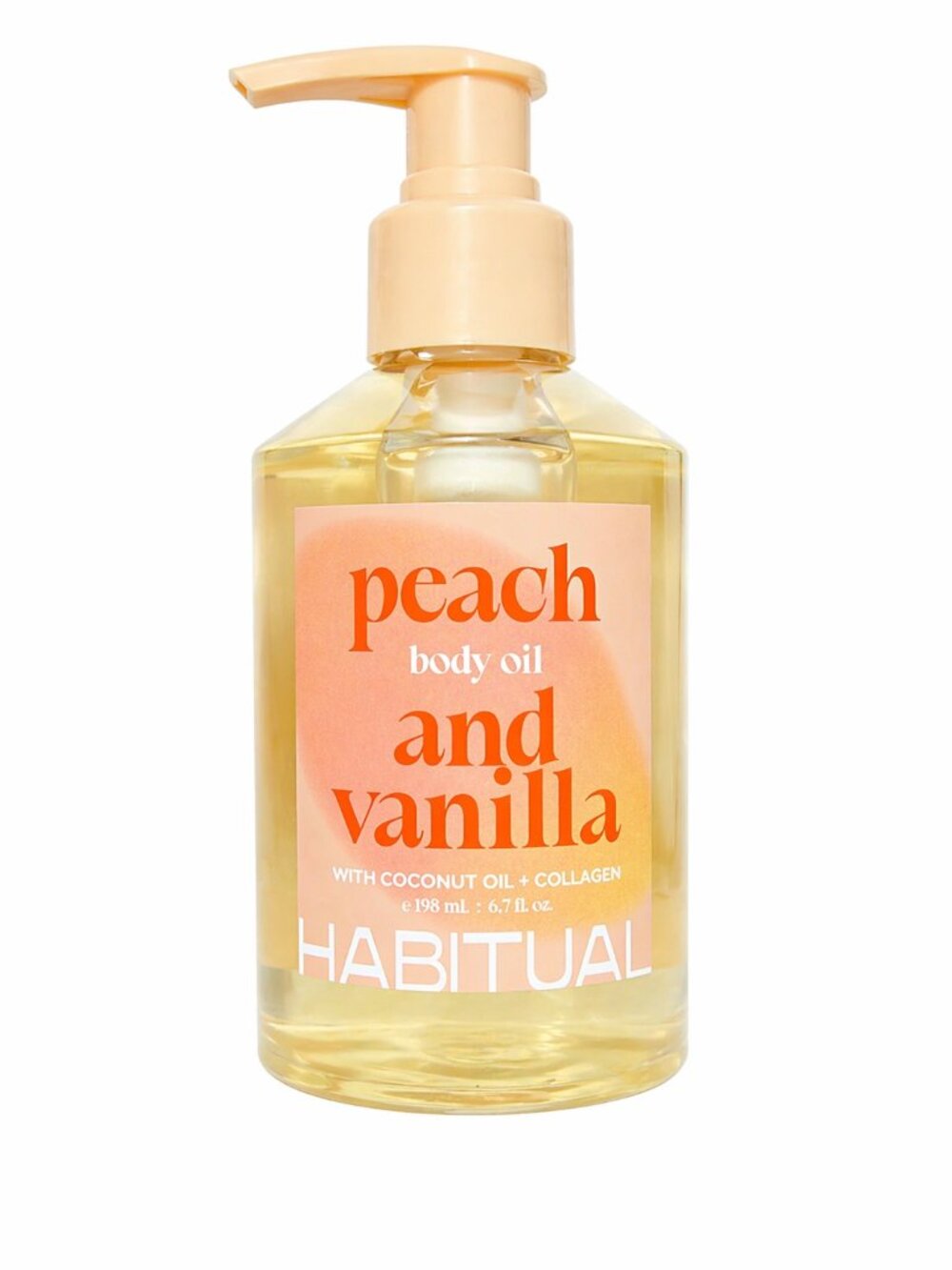Habitual Peach & Vanilla Body Oil with Coconut Oil + Collagen 6.7 fl oz